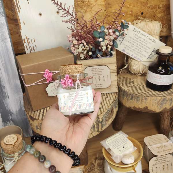 Bomboniera sostenibile candela EcoFattoArt